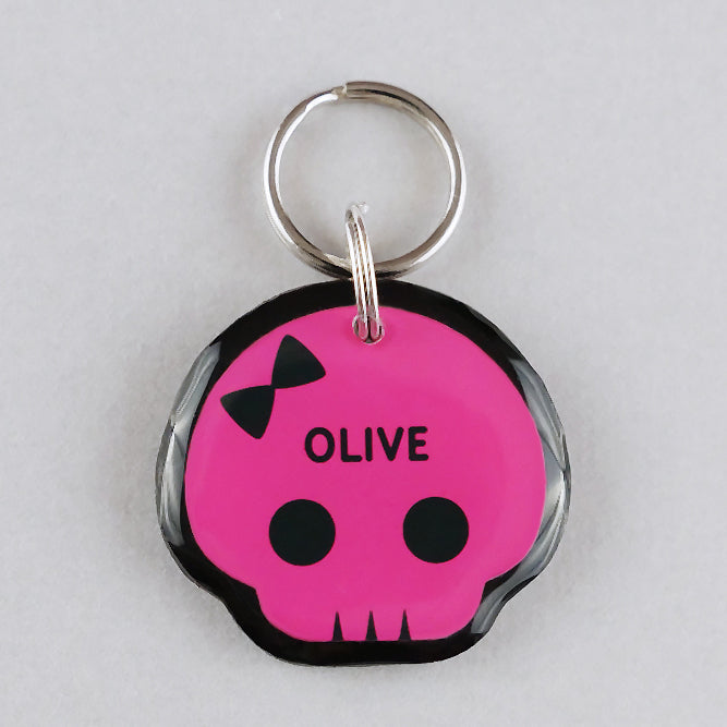 Cute Punk Skull Pet ID Tag - Pixsqueaks