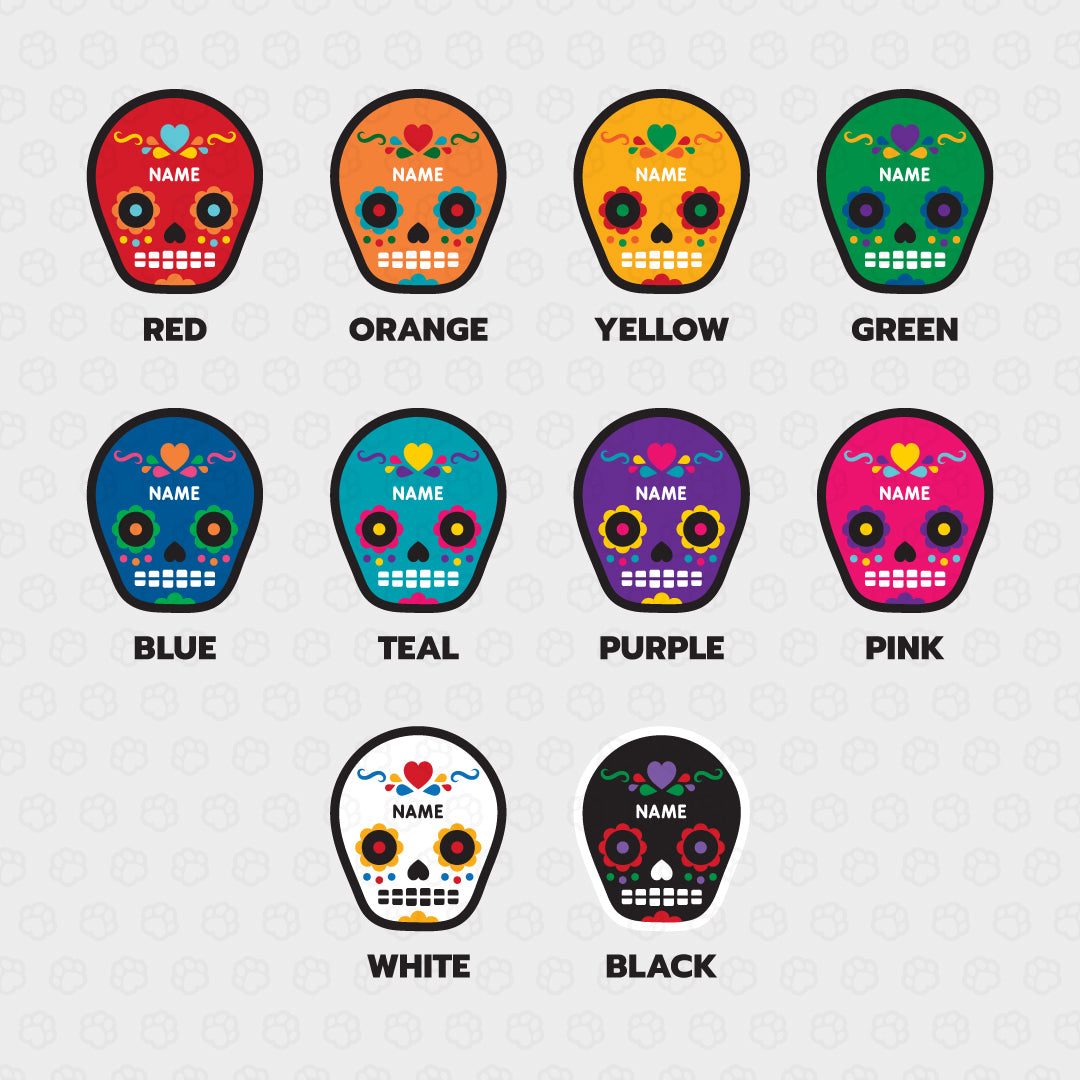 Day of the Dead Skull Pet ID Tag - Pixsqueaks