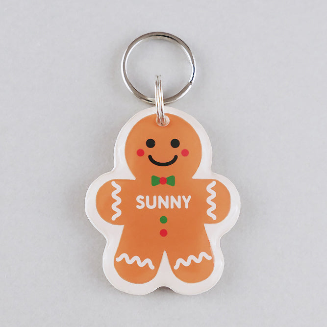 Gingerbread Man Pet ID Tag - Pixsqueaks