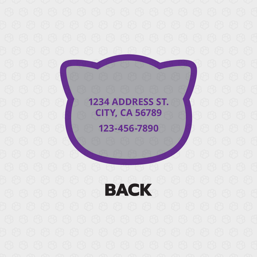 Gray Tabby Cat ID Tag - Pixsqueaks