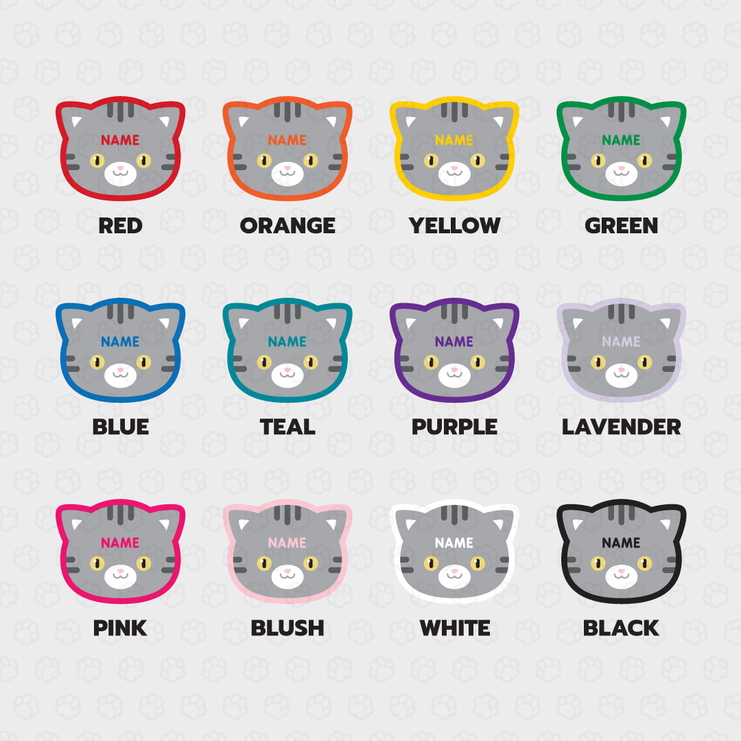 Gray Tabby Cat ID Tag - Pixsqueaks
