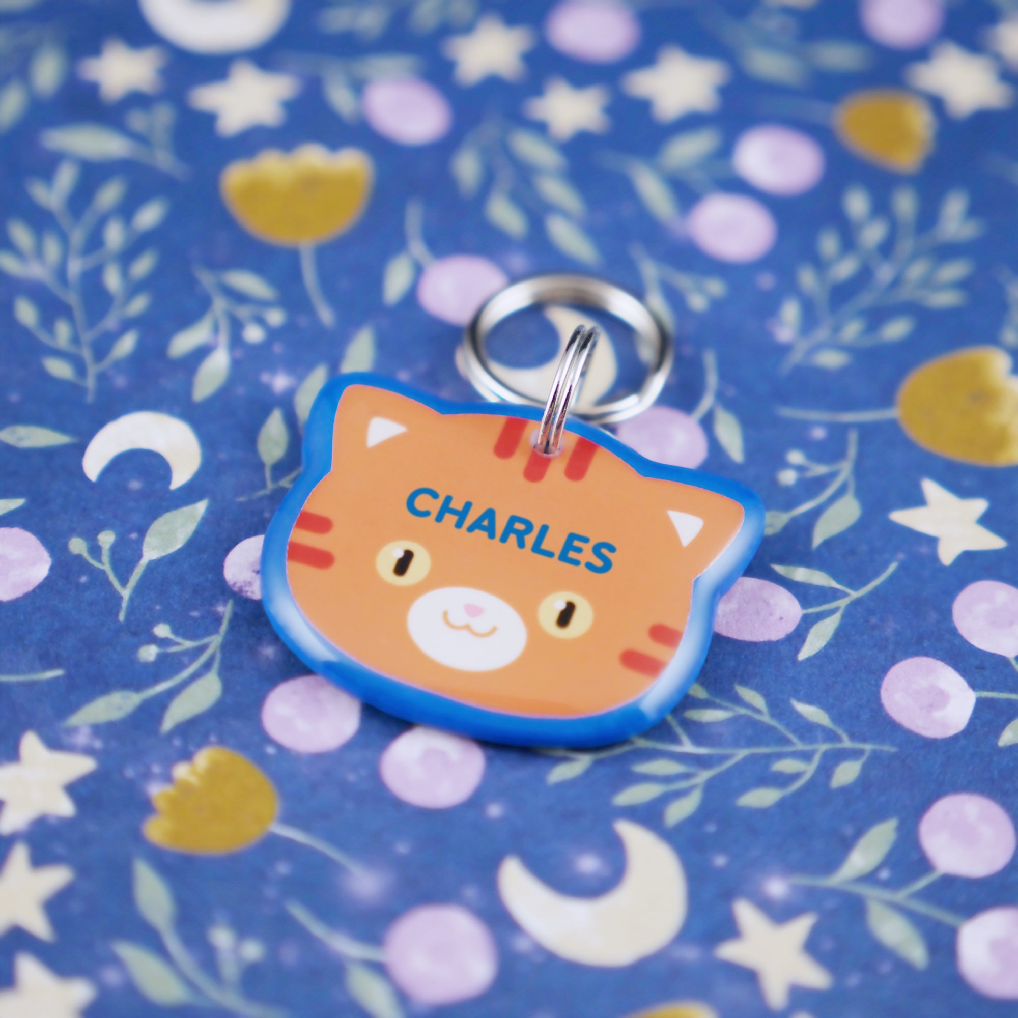 Orange Tabby Cat ID Tag - Pixsqueaks