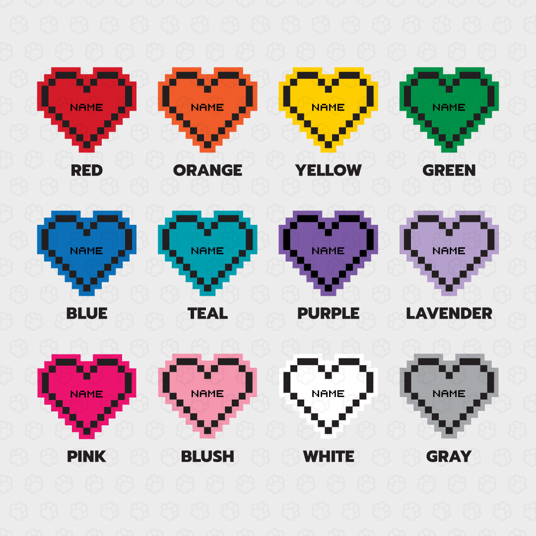 Pixel Heart Pet ID Tag - Pixsqueaks