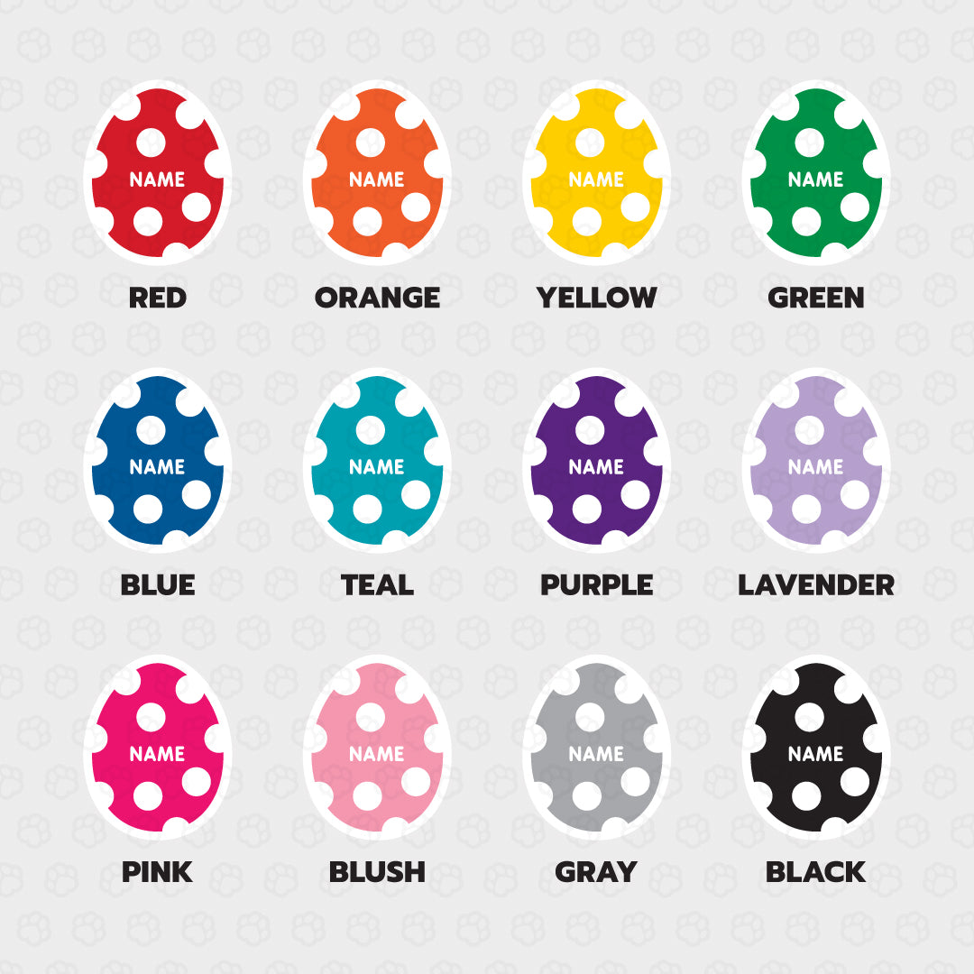 Polka Dot Egg Pet ID Tag - Pixsqueaks