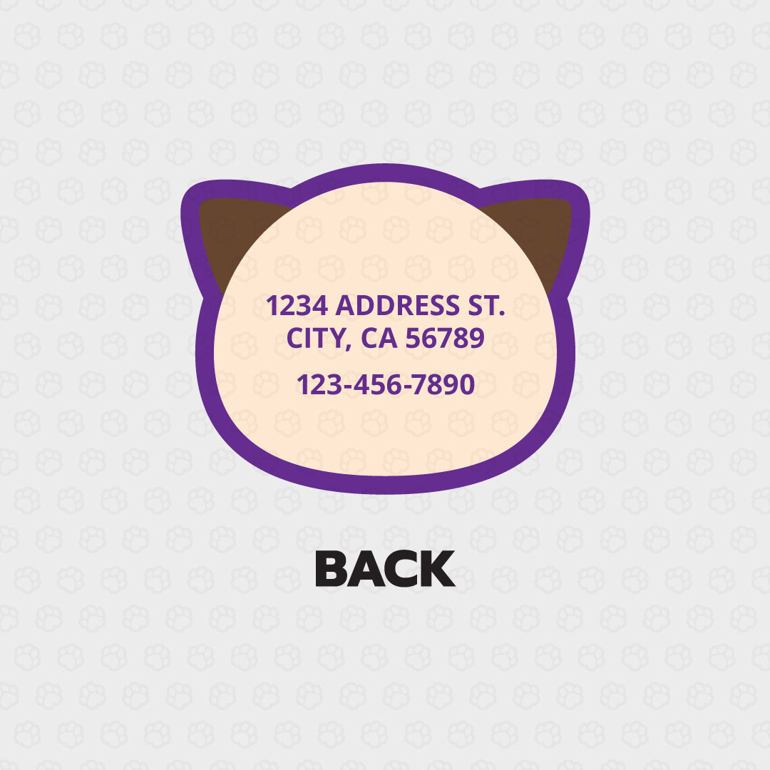 Siamese Cat ID Tag - Pixsqueaks