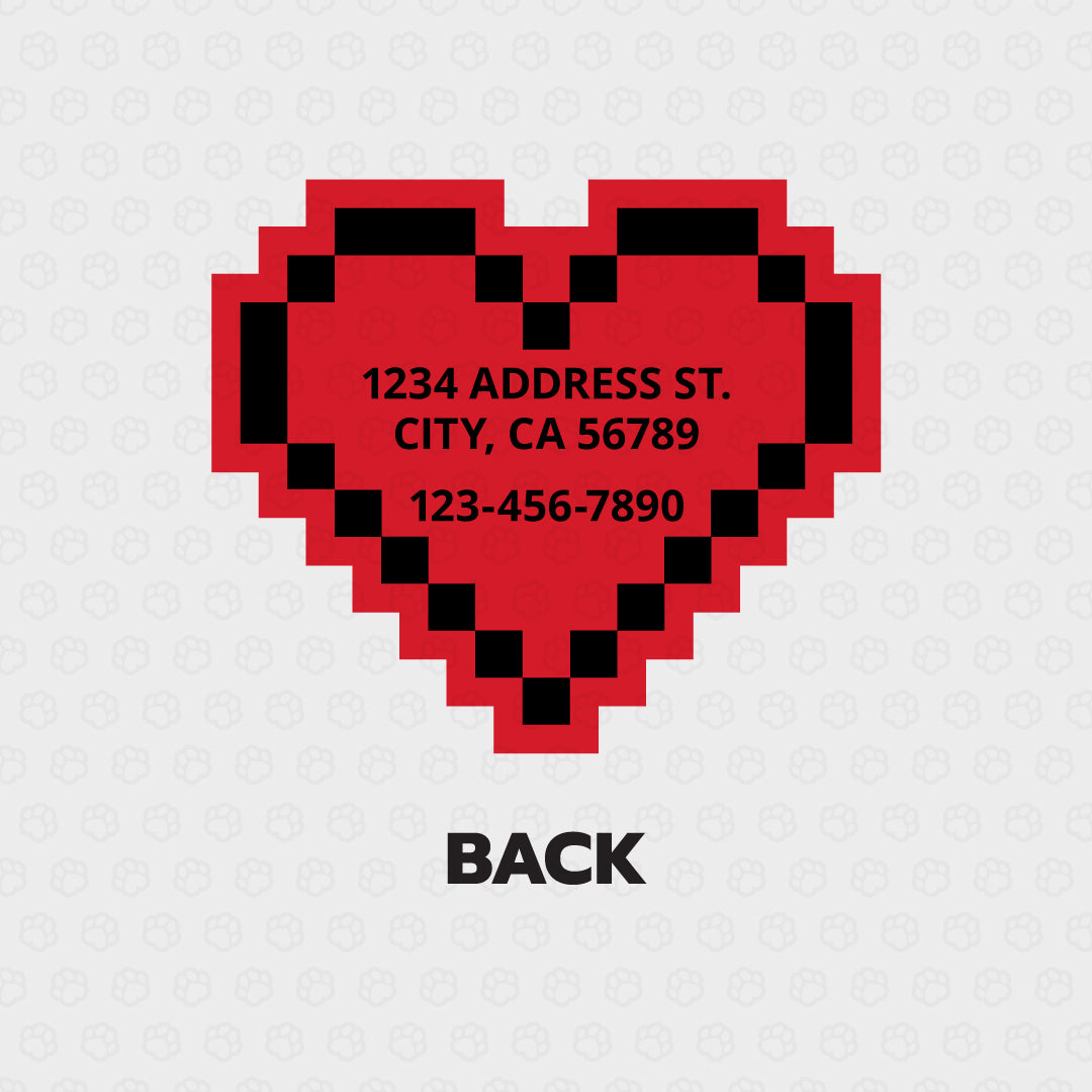 Pixel Heart Pet ID Tag - Pixsqueaks