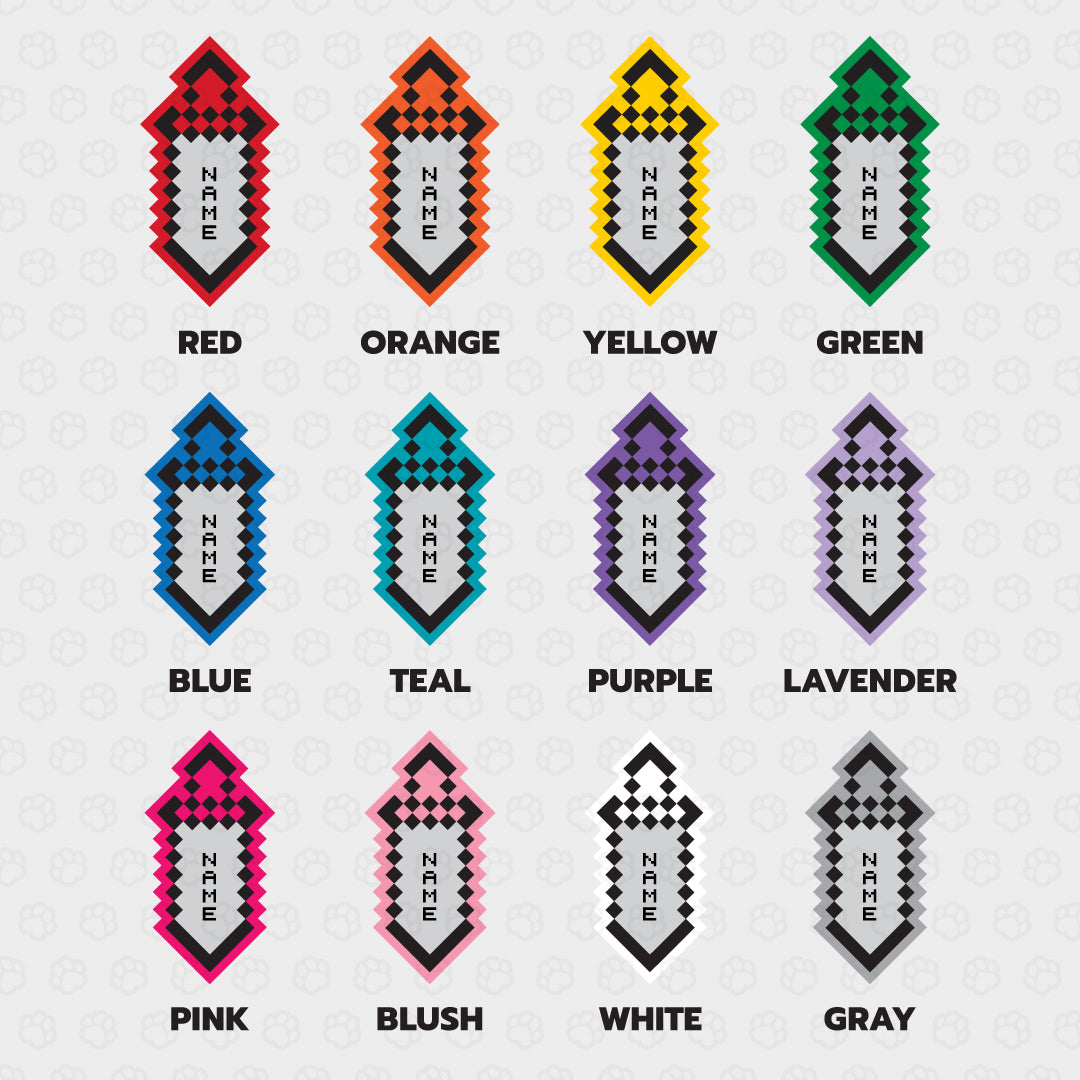 Pixel Sword Pet ID Tag - Pixsqueaks
